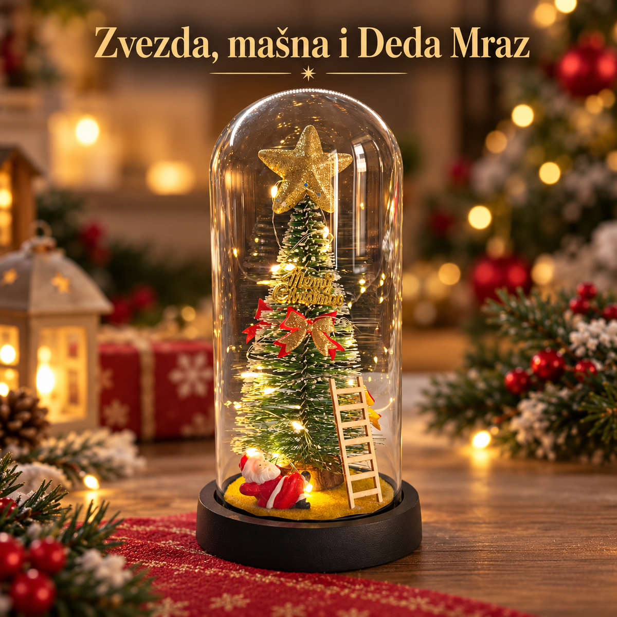 Deda mraz u Staklu sa Jelkom – detalji i izgled