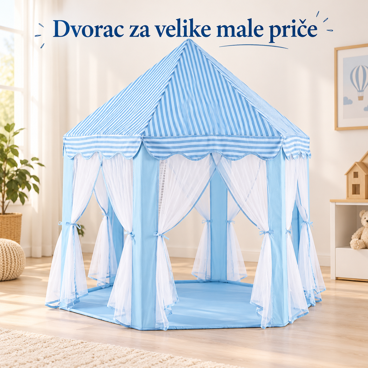 Dečiji šator dvorac – plava varijanta