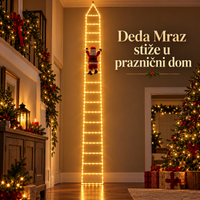 Deda mraz koji se penje uz merdevine - 300 cm