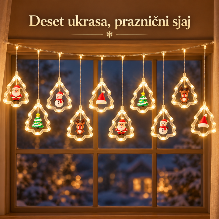 LED božićna zavesa –  10 Ukrasa