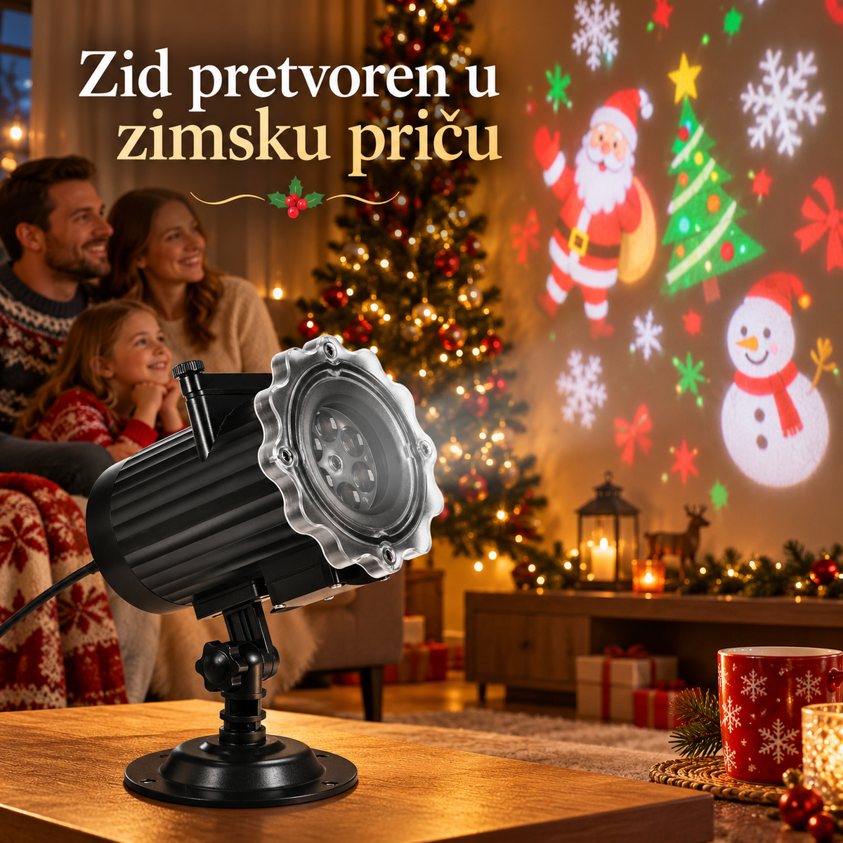 Novogodišnji LED Projektor  – 16 Motiva – praznični ambijent
