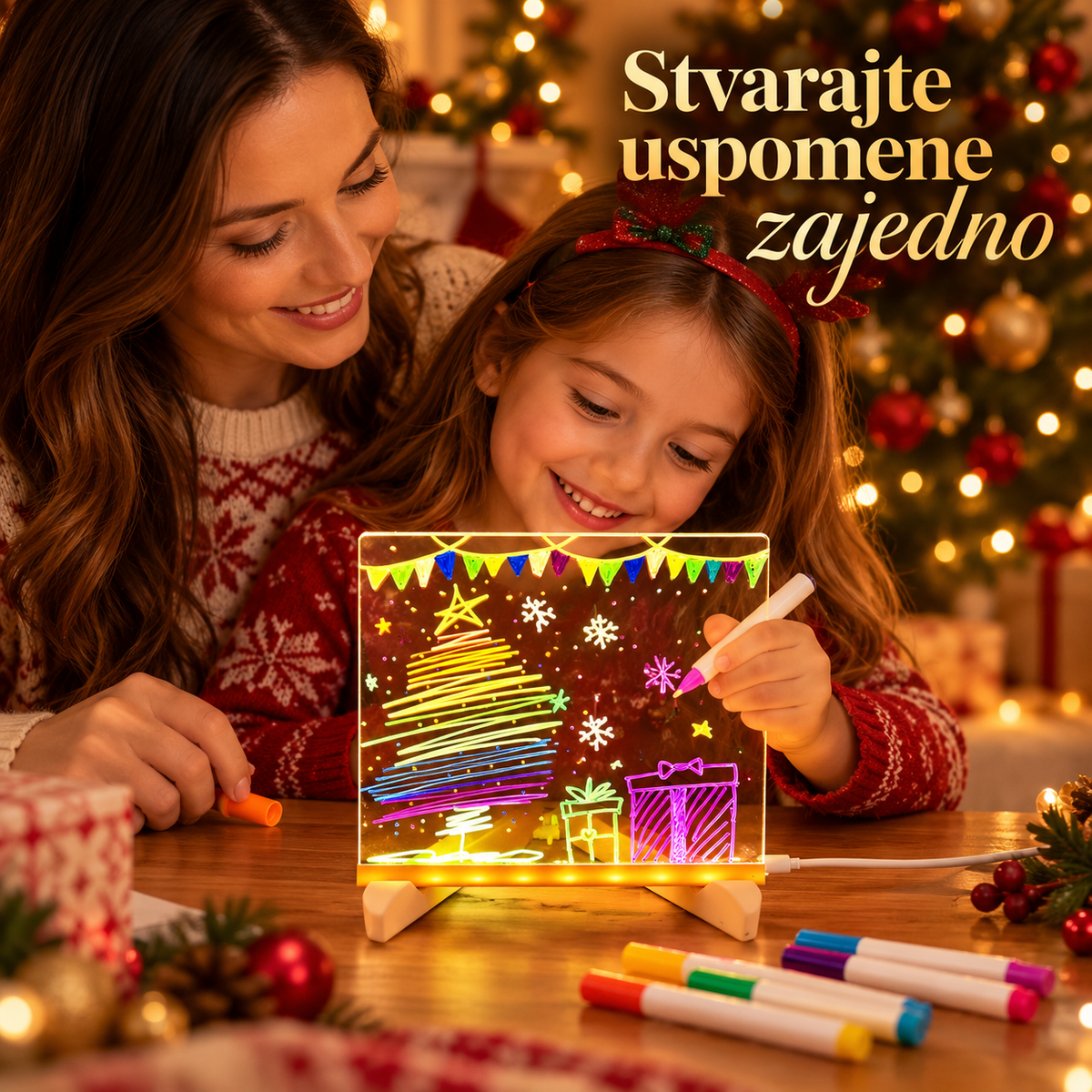 LED Tabla sa 7 Markera – praznični ambijent