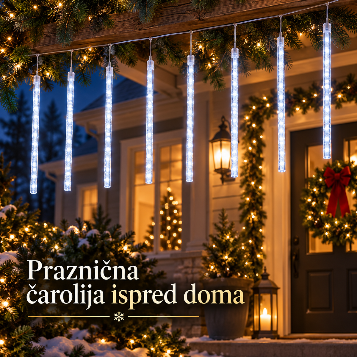 LED Padajuća Kiša Meteora – IP65 Vodootporna Dekoracija – praznični ambijent
