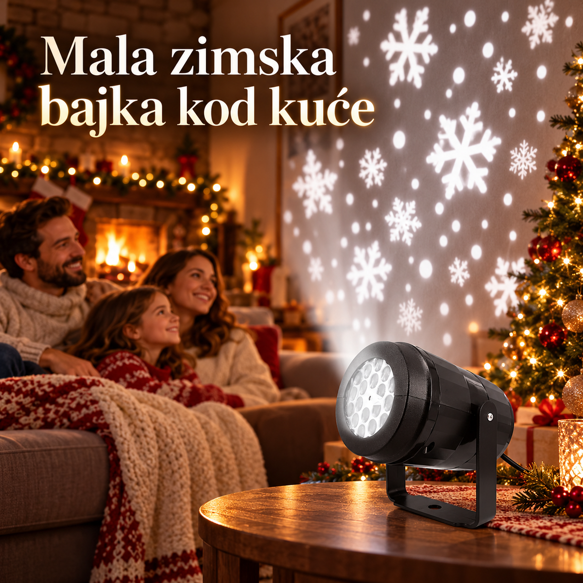 Pahulja projektor – praznični ambijent