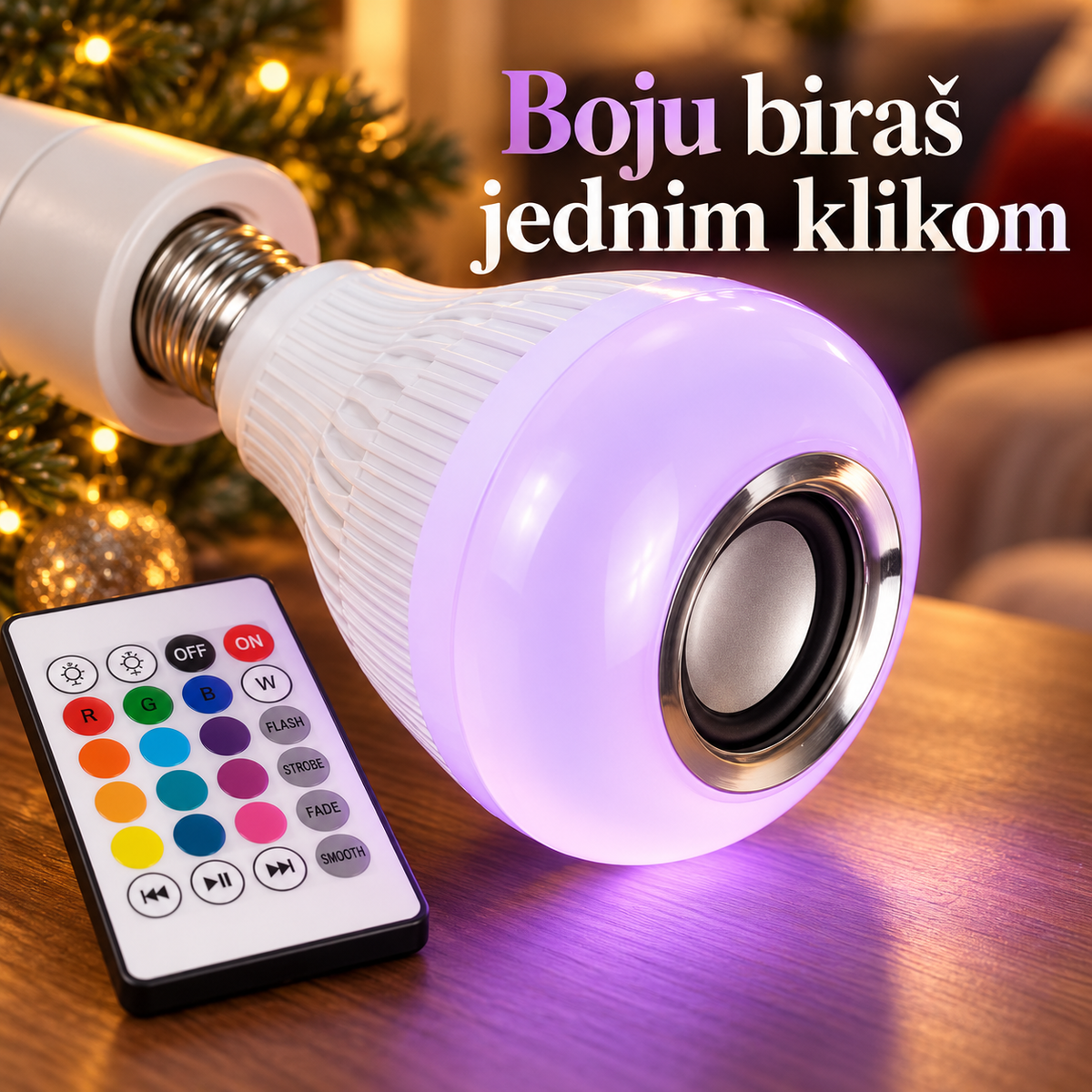 Muzička Sijalica sa Daljinskim RGB – detalji i izgled