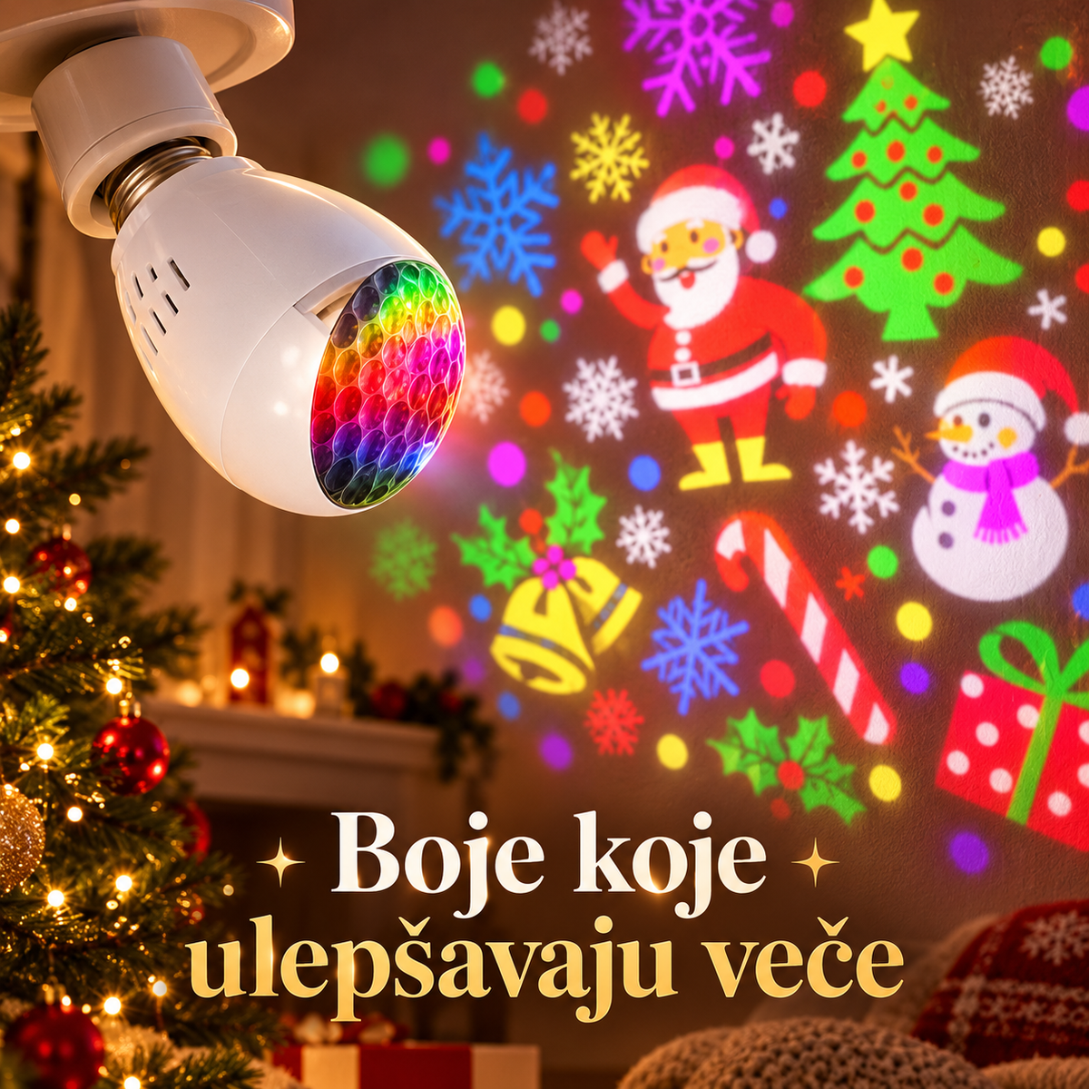 Božićna Sijalica sa Motivima – detalji i izgled