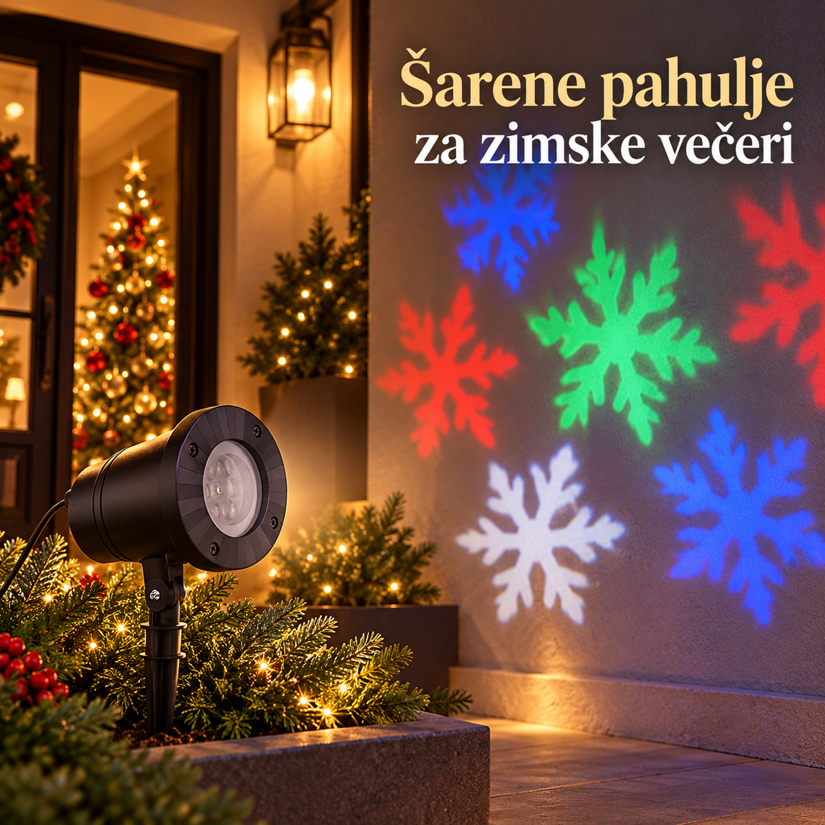 Novogodišnji LED Projektor - Pahulja – praznični ambijent