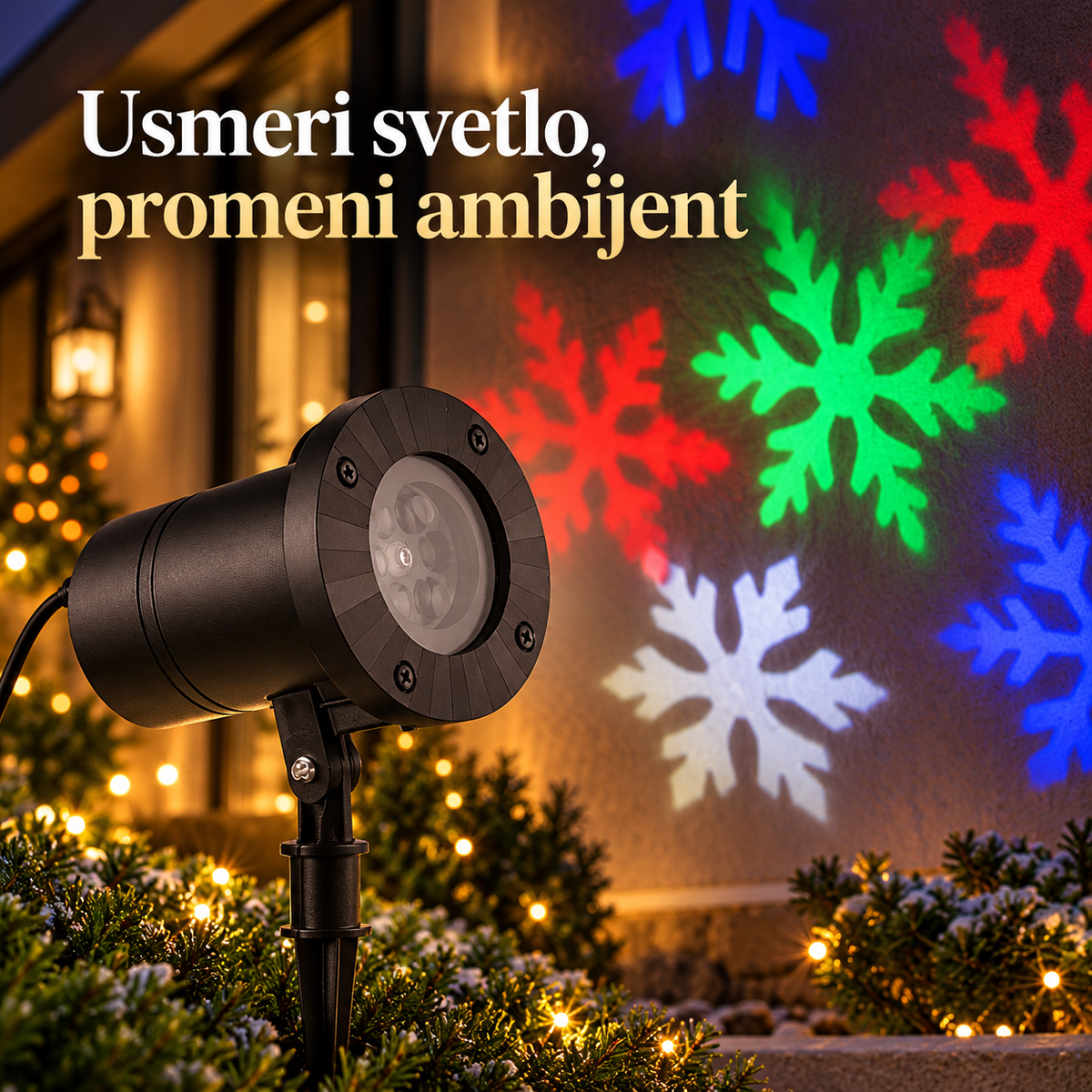 Novogodišnji LED Projektor - Pahulja – detalji i izgled