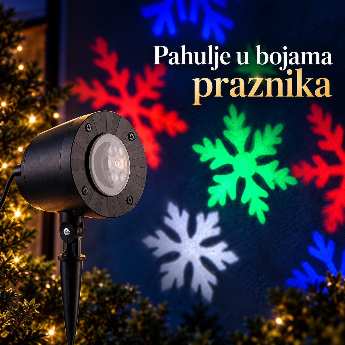 Novogodišnji LED Projektor - Pahulja – prikaz proizvoda