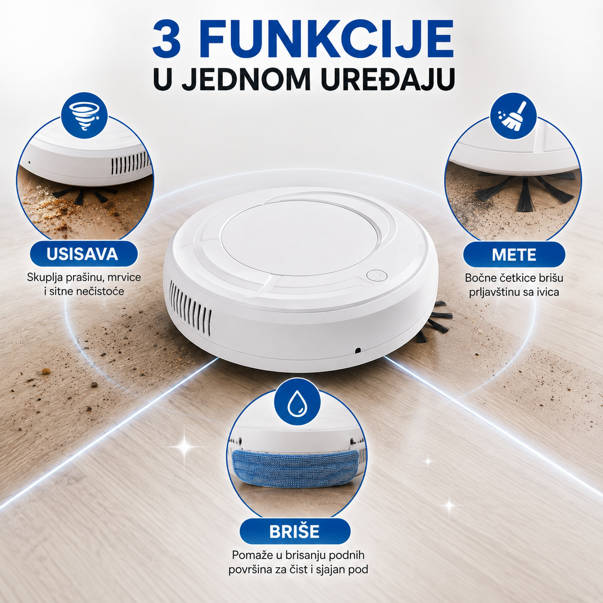 Pametni robot usisivač 3-u-1