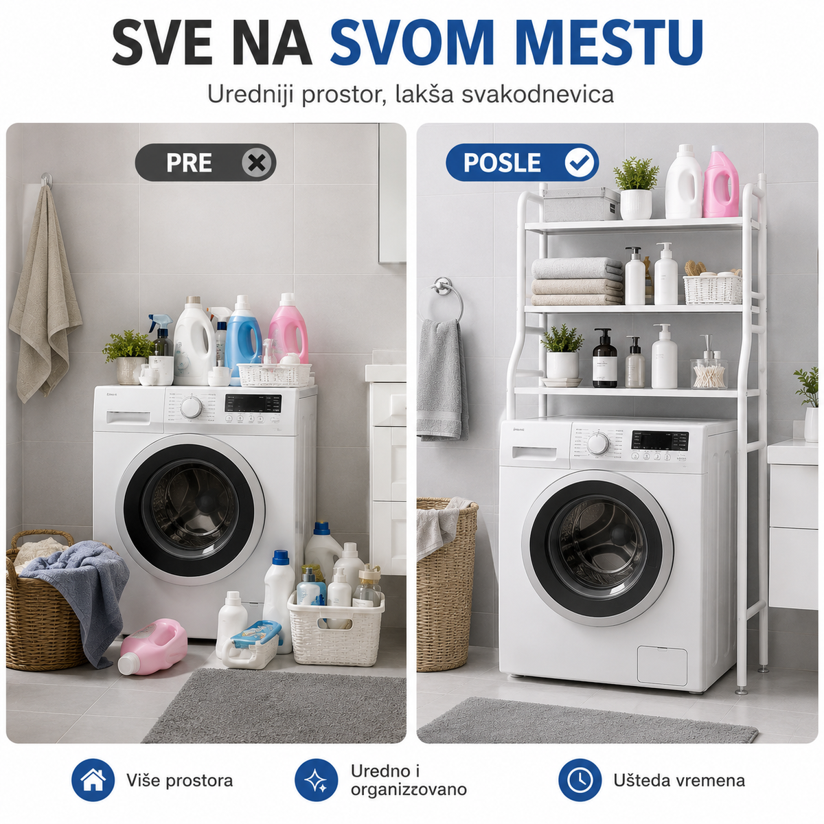 Polica iznad veš mašine