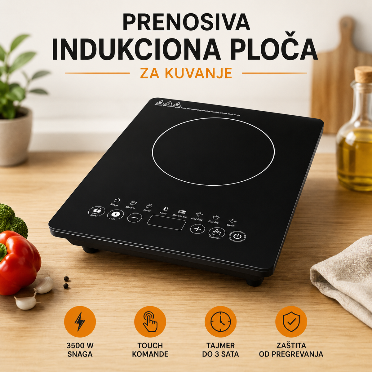 Prenosiva indukciona ploča za kuvanje