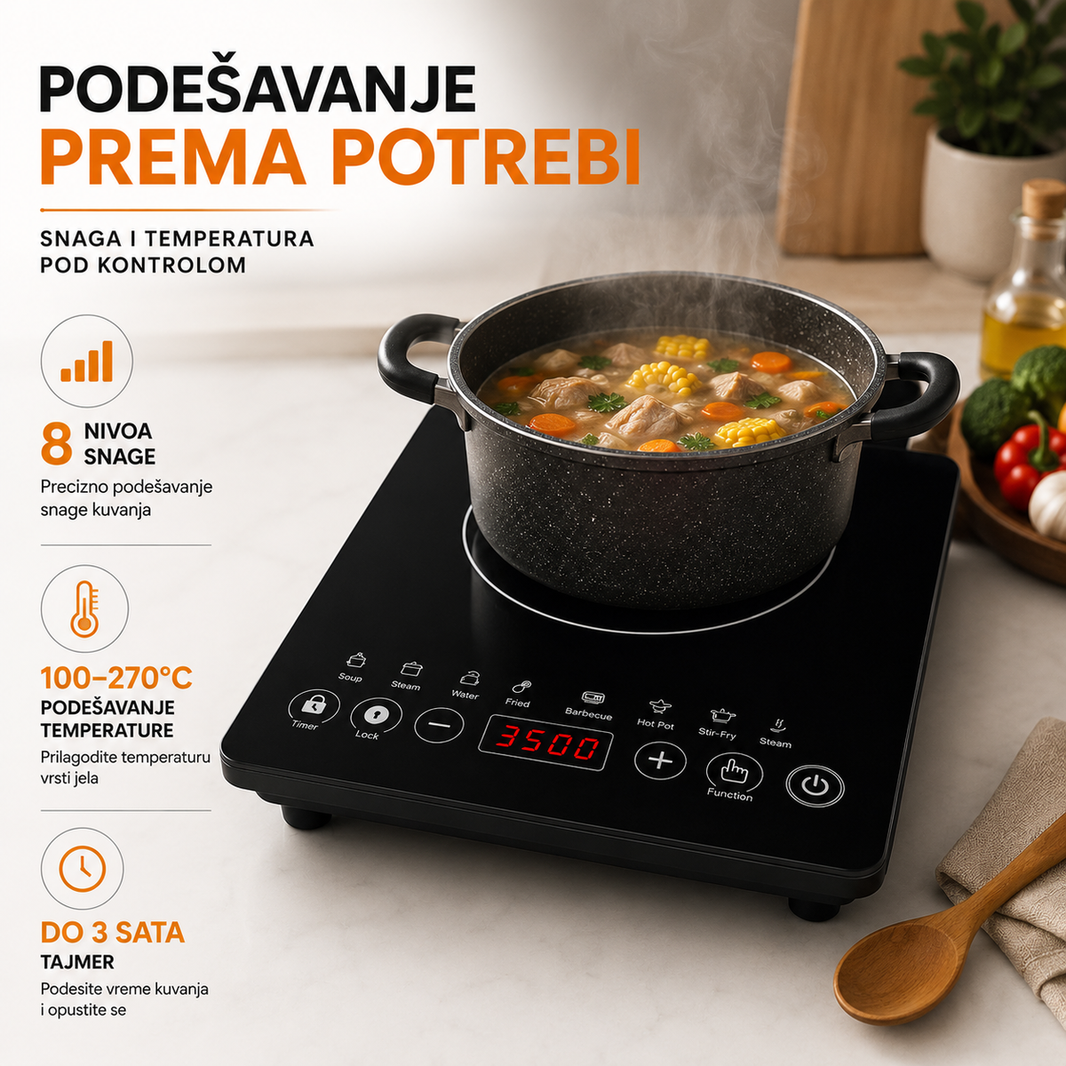 Prenosiva indukciona ploča za kuvanje
