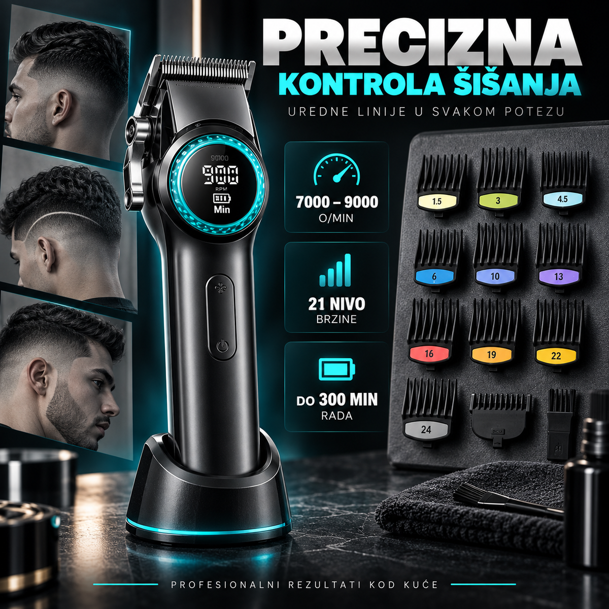 Profesionalni 4 u 1 set za šišanje i stilizovanje