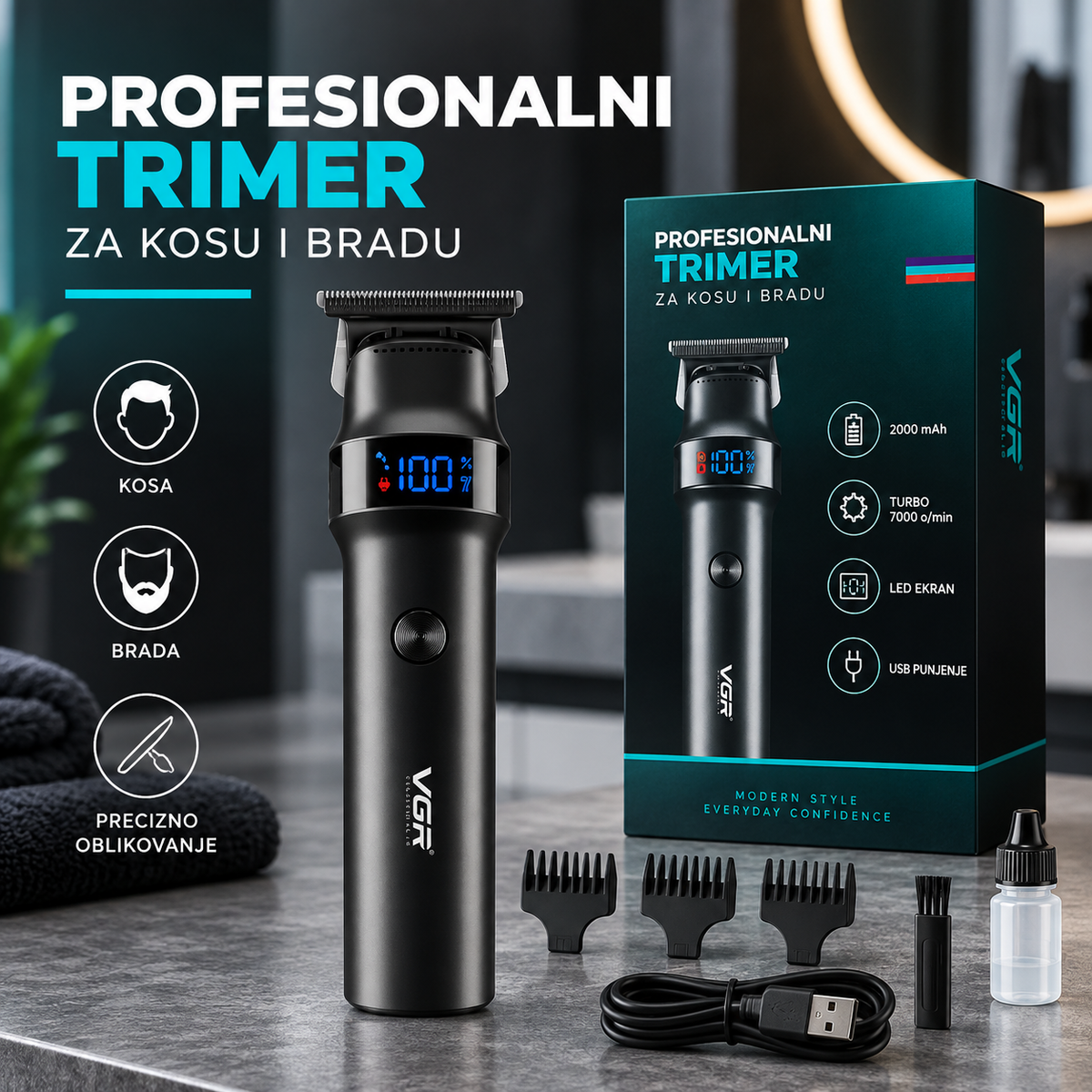 Profesionalni trimer za kosu i bradu