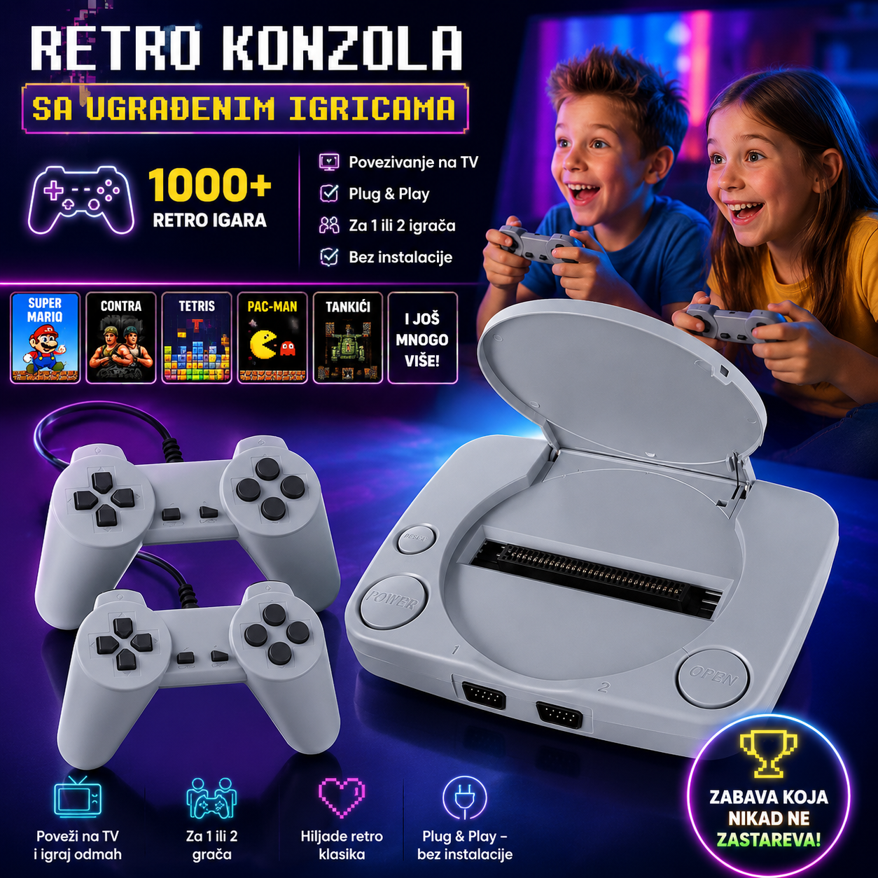 Retro Konzola Sa Ugrađenim igricama