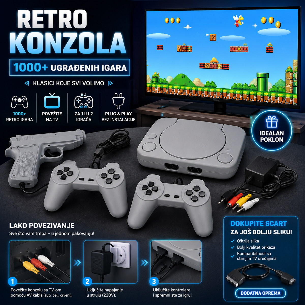 Retro Konzola Sa Ugrađenim igricama