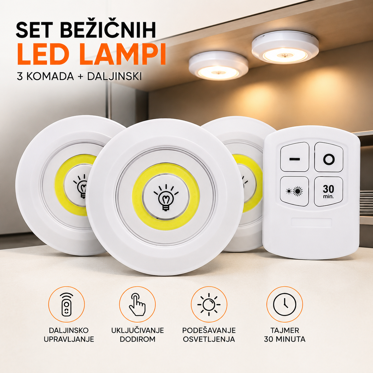 Set bežičnih LED lampi sa daljinskim