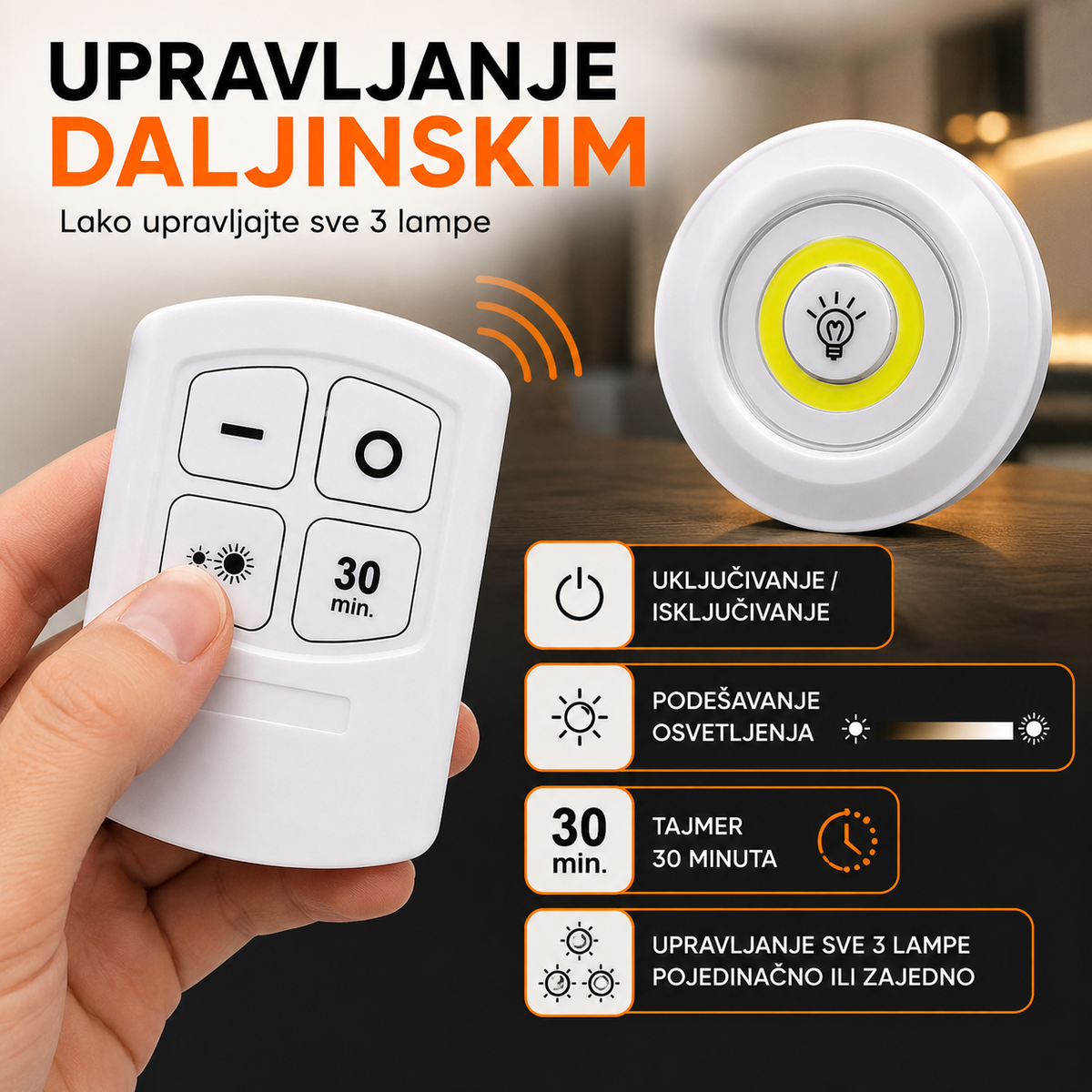 Set bežičnih LED lampi sa daljinskim