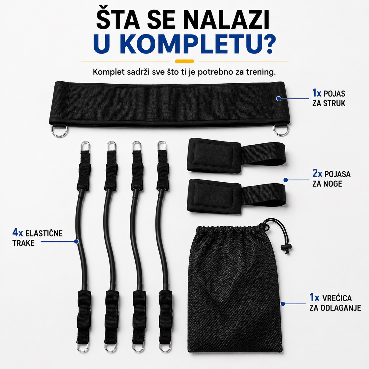 Set elastičnih traka za trening sa otporom