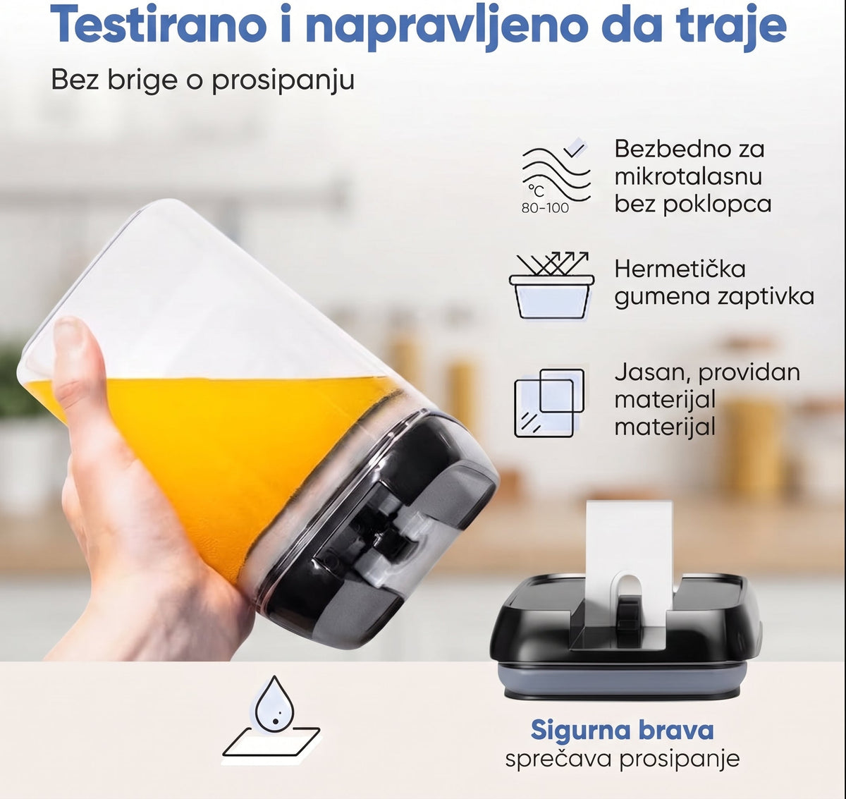 Set od 7 hermetičkih posuda za hranu