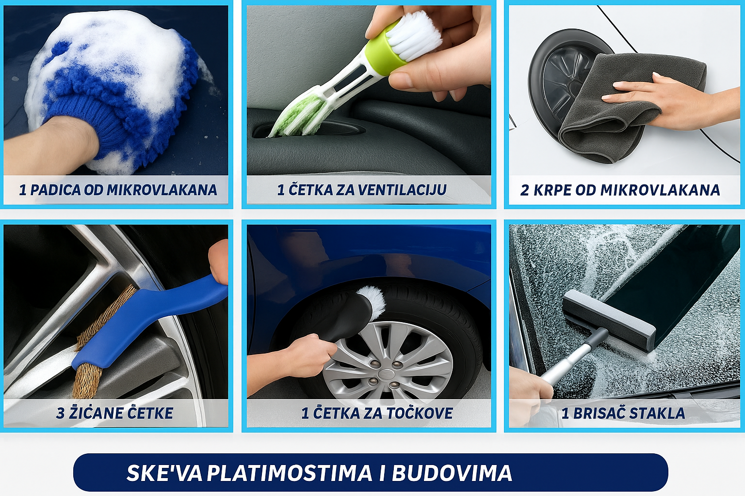 Set od 9 delova za pranje kola