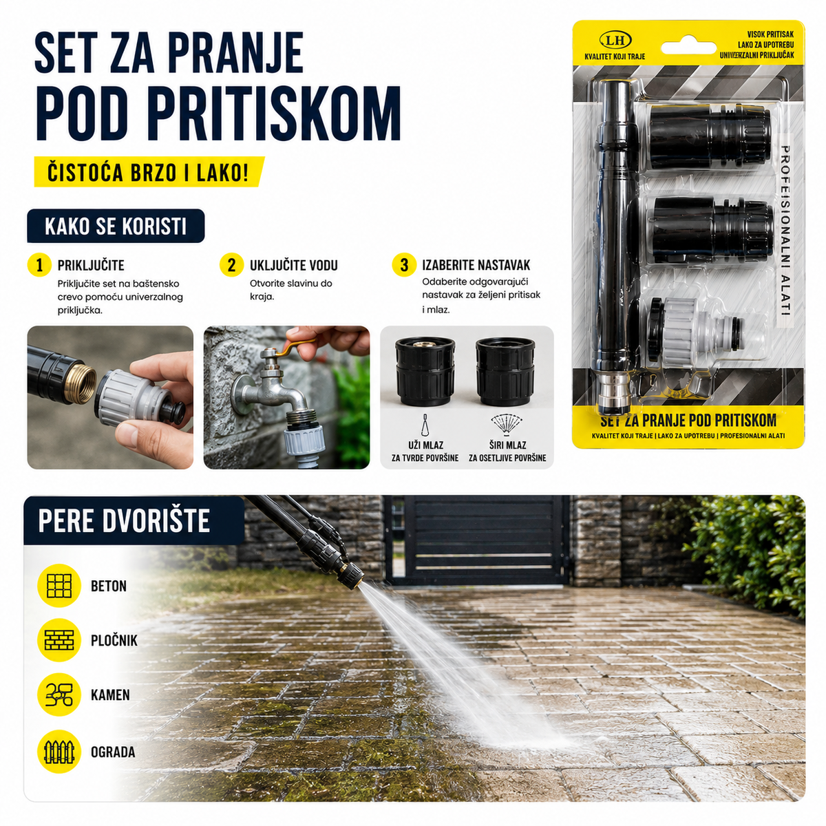 Set Za Pranje 3 nastavka