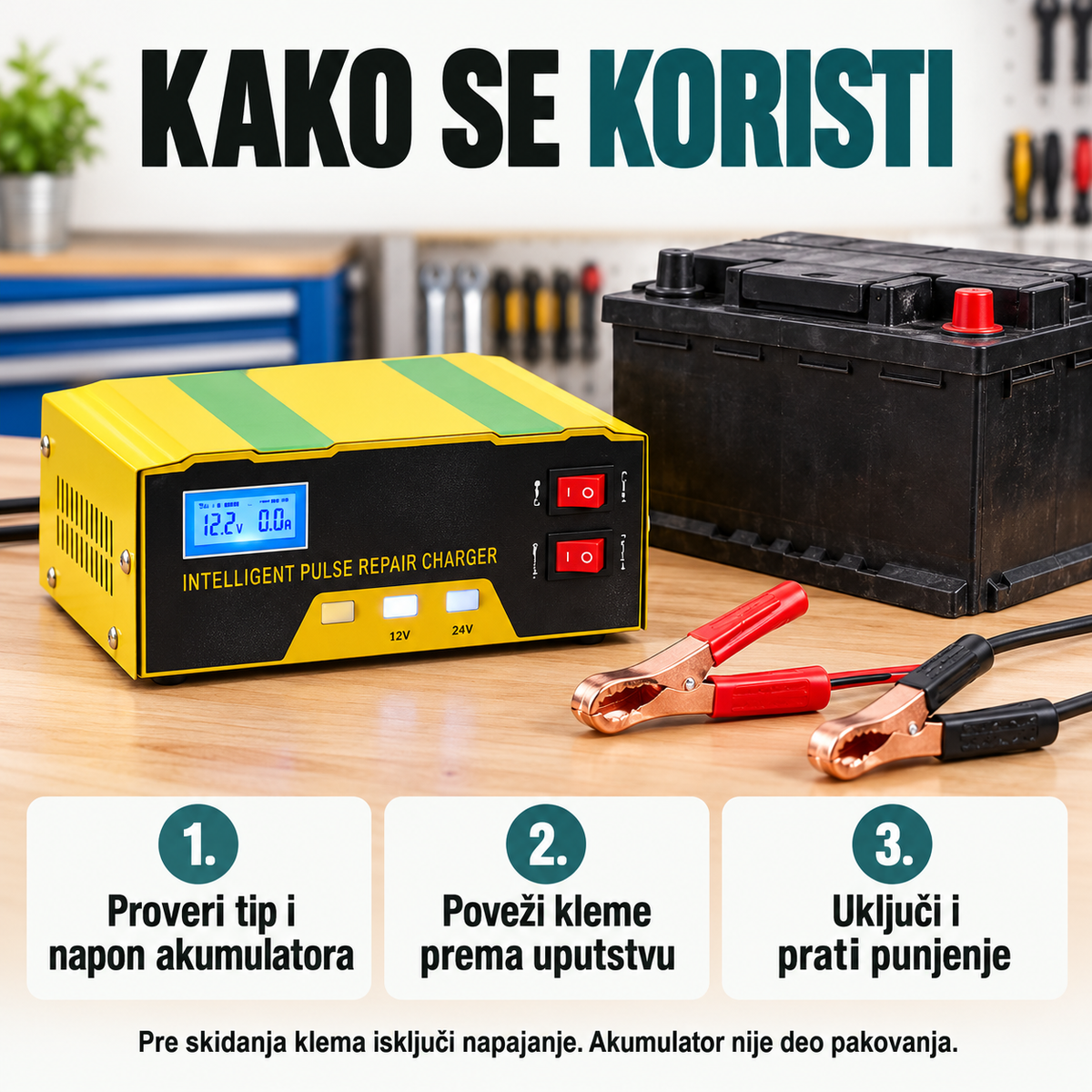 Priprema i korišćenje punjača akumulatora MF-2B