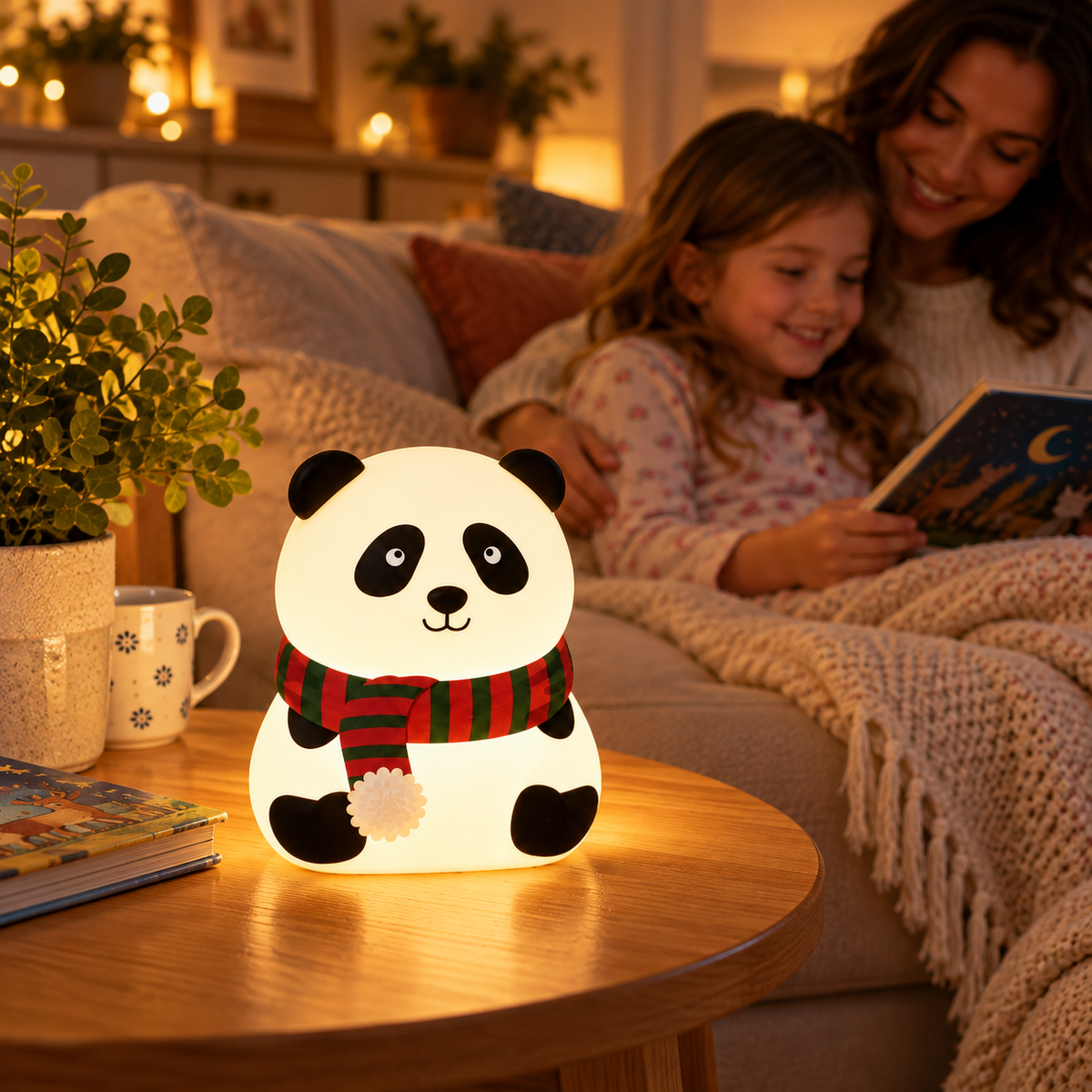 Panda lampa kao ambijentalno svetlo uz porodično večernje čitanje