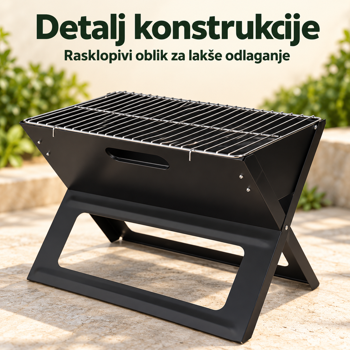 Prenosivi Roštilj + Hvataljka – Detalj konstrukcije
