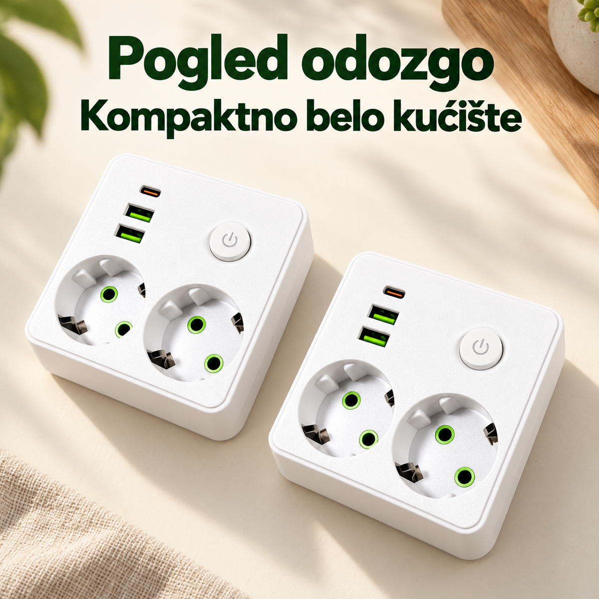 Evropska Utičnica (2 Komada) – Pogled odozgo