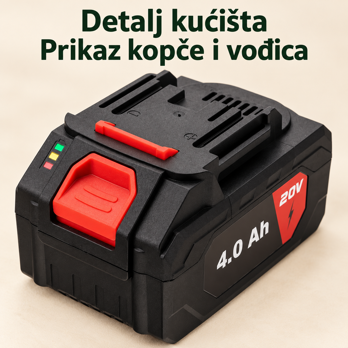 Baterija za trimer 4.0 ah 20v – Detalj kućišta