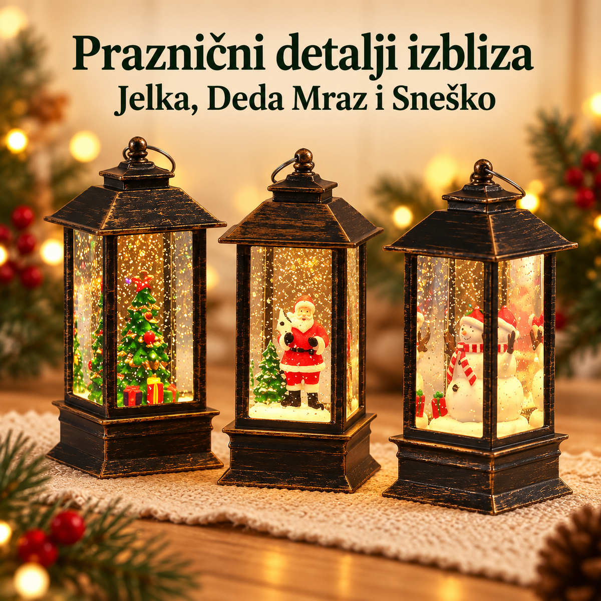 3 Novogodišnje Svetiljke – Praznični detalji izbliza