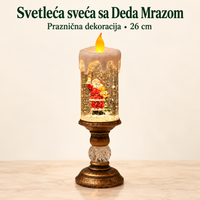 Svetleća Sveća sa Deda Mrazom 26cm