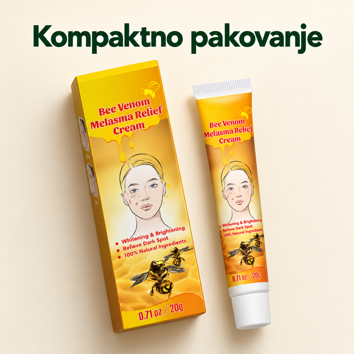 Kompaktno pakovanje — Pčelinji Otrov Melasma Krema 20g
