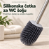 Silikonska četka za WC šolju – detaljan prikaz glave i metalne drške