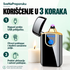 Korišćenje upaljača na dodir: USB punjenje, otvaranje poklopca, dodir označenog polja i zatvaranje.
