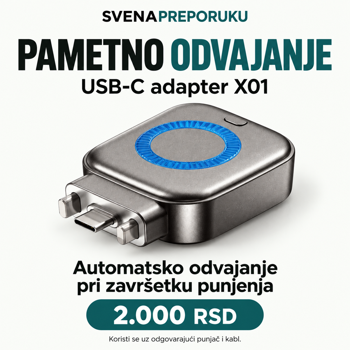 USB-C adapter X01 za automatsko odvajanje — 2.000 RSD