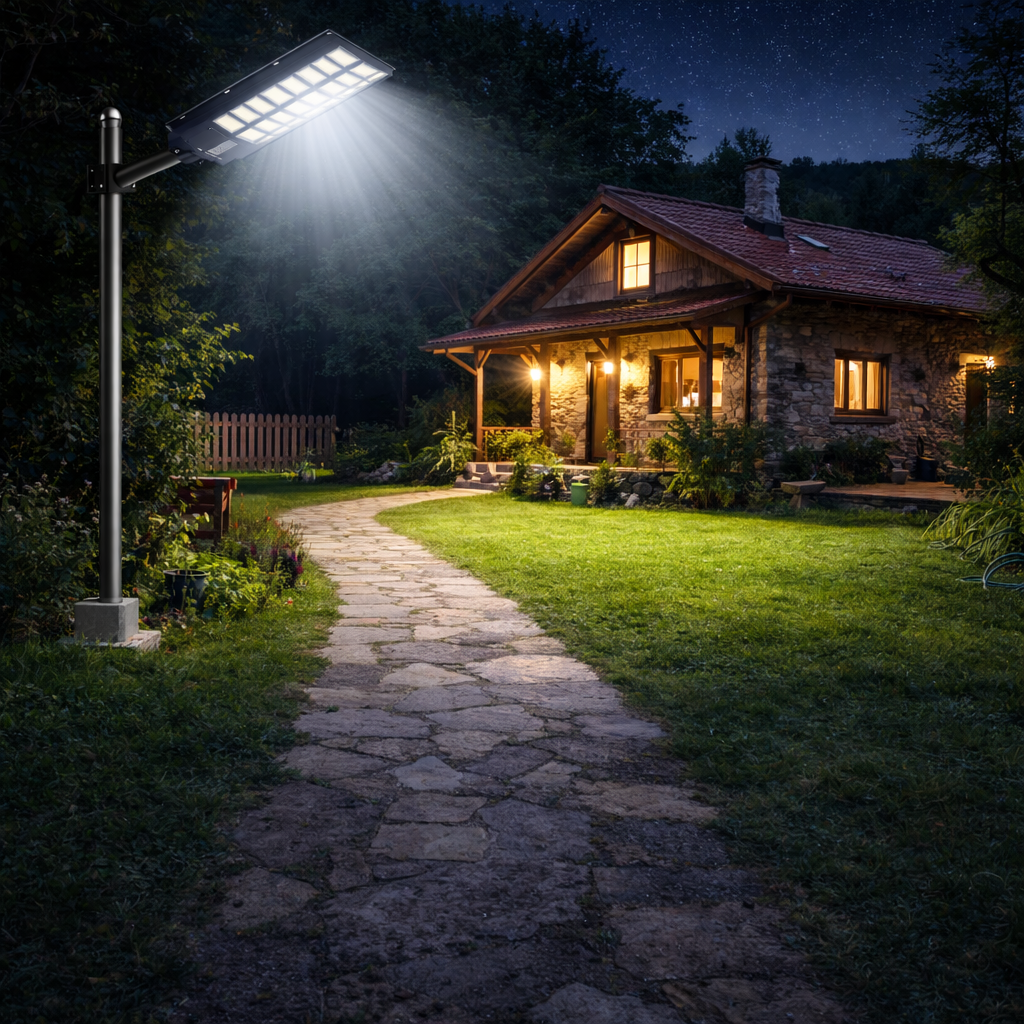 Solarni LED reflektor sa daljinskim upravljanjem + Metalna Šipka