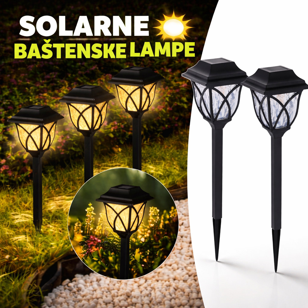 Solarne baštenske lampe LED rasveta za dvorište i terasu vodootporne IP44