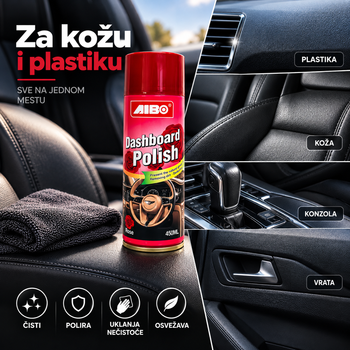 Sprej za čišćenje i poliranje enterijera