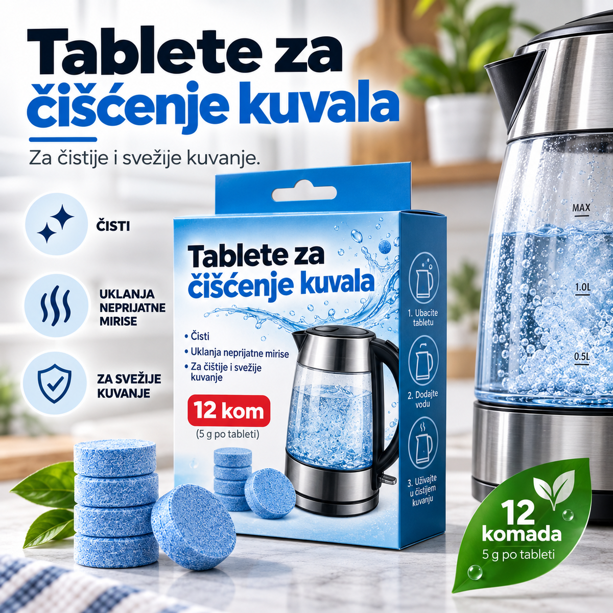 Tablete za Čišćenje Električnih Kuvala – 12 komada