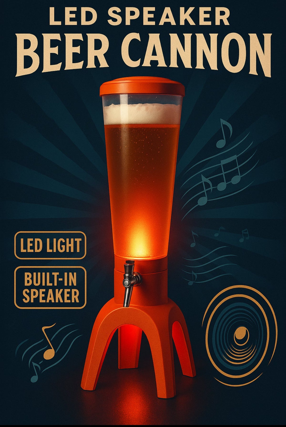 🍺❄️ TOČILICA ZA PIVO 3L🍺❄️ LED svetlom i bluetooth zvucnikom