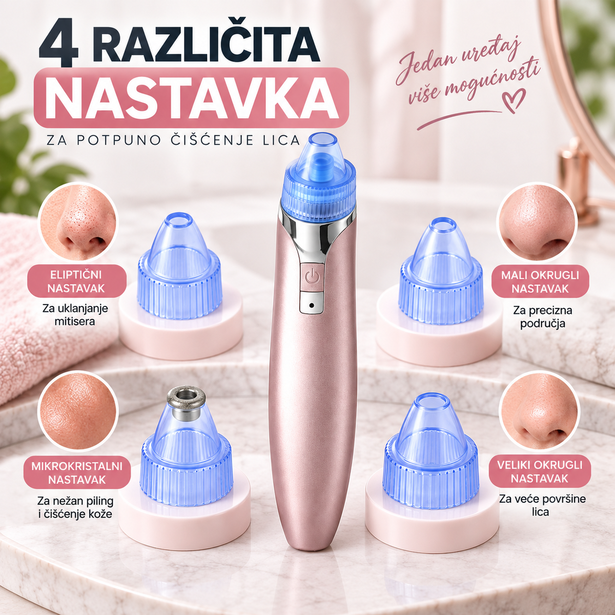 Vakuum aparat za čišćenje pora i mitisera