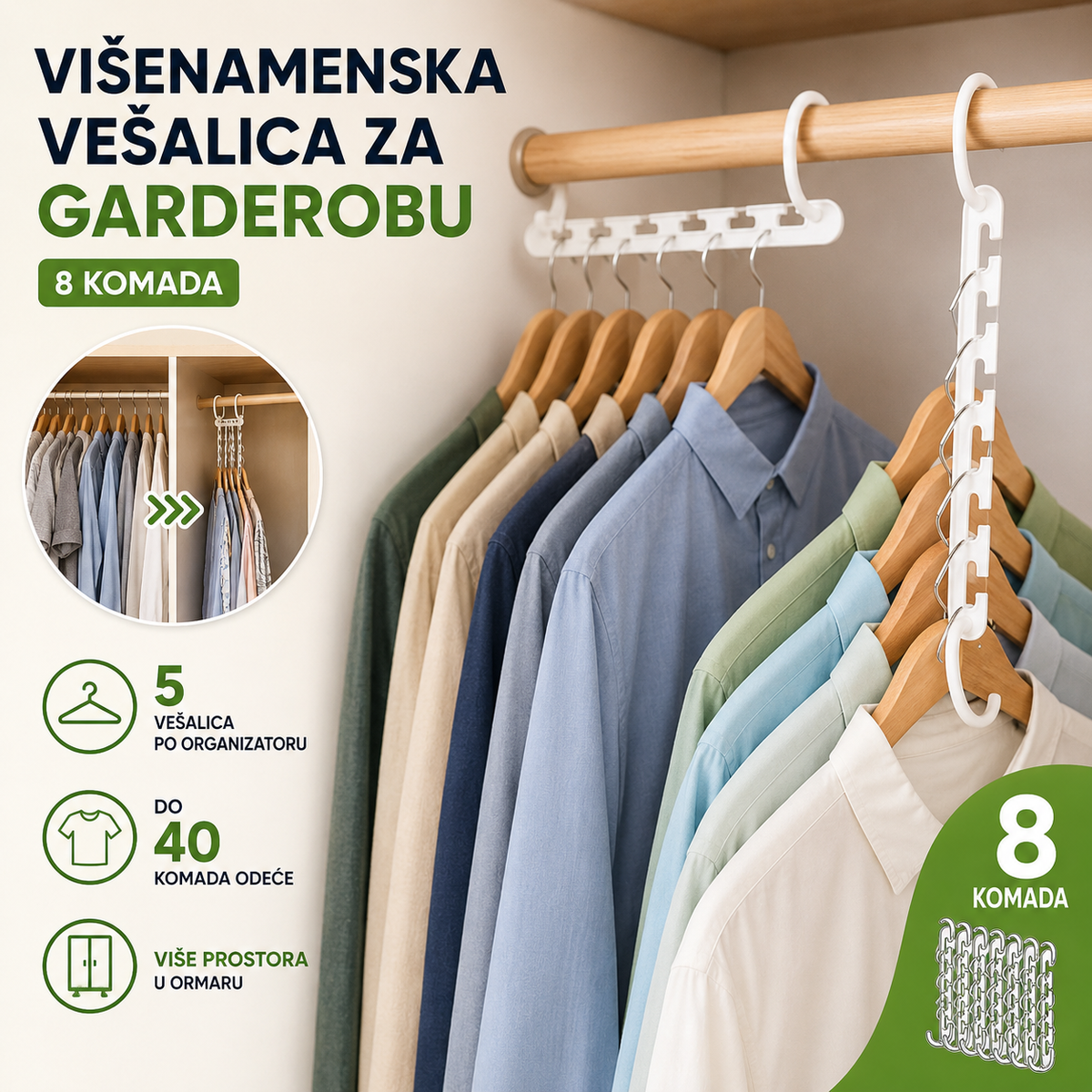 Vešalica za uštedu prostora u ormaru