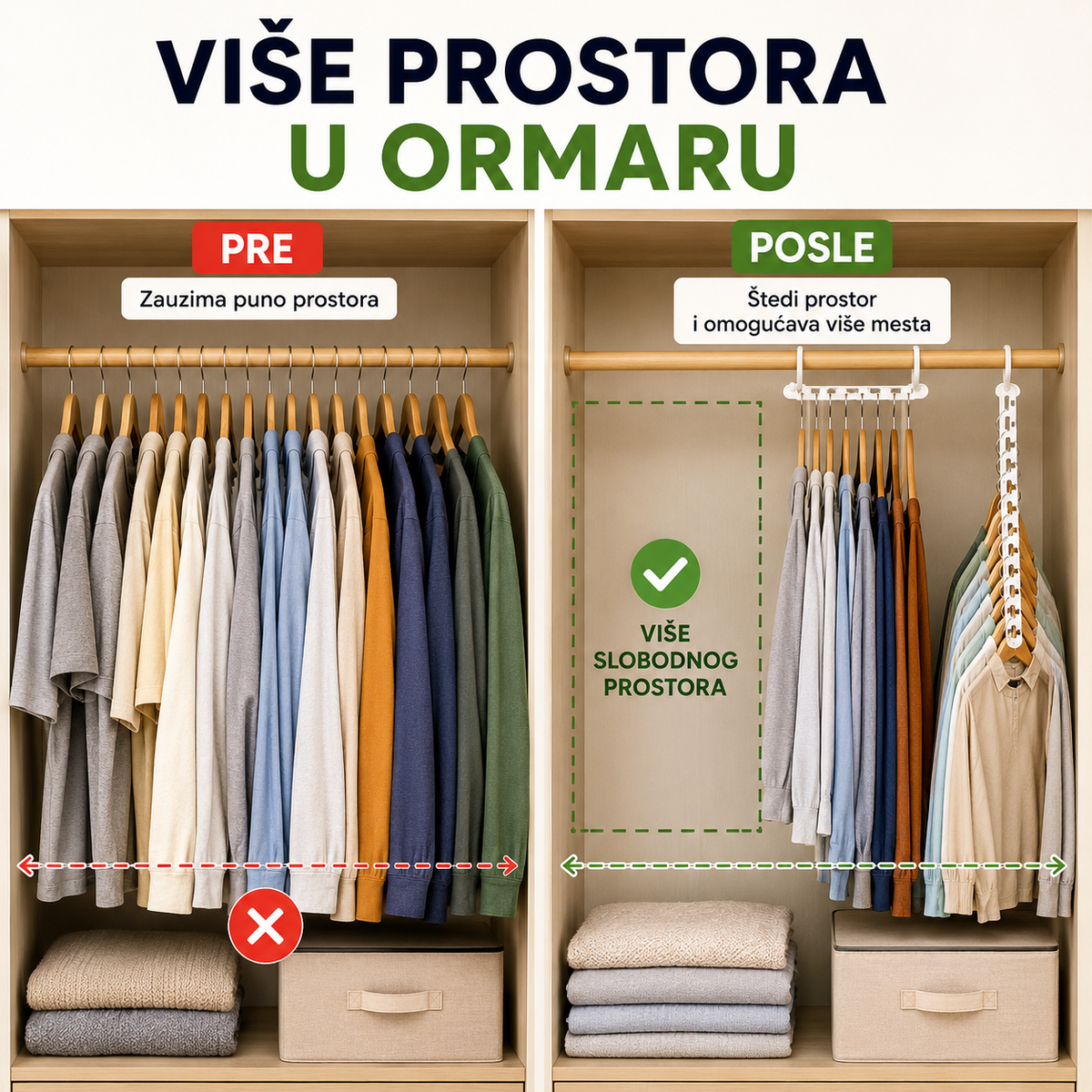 Vešalica za uštedu prostora u ormaru