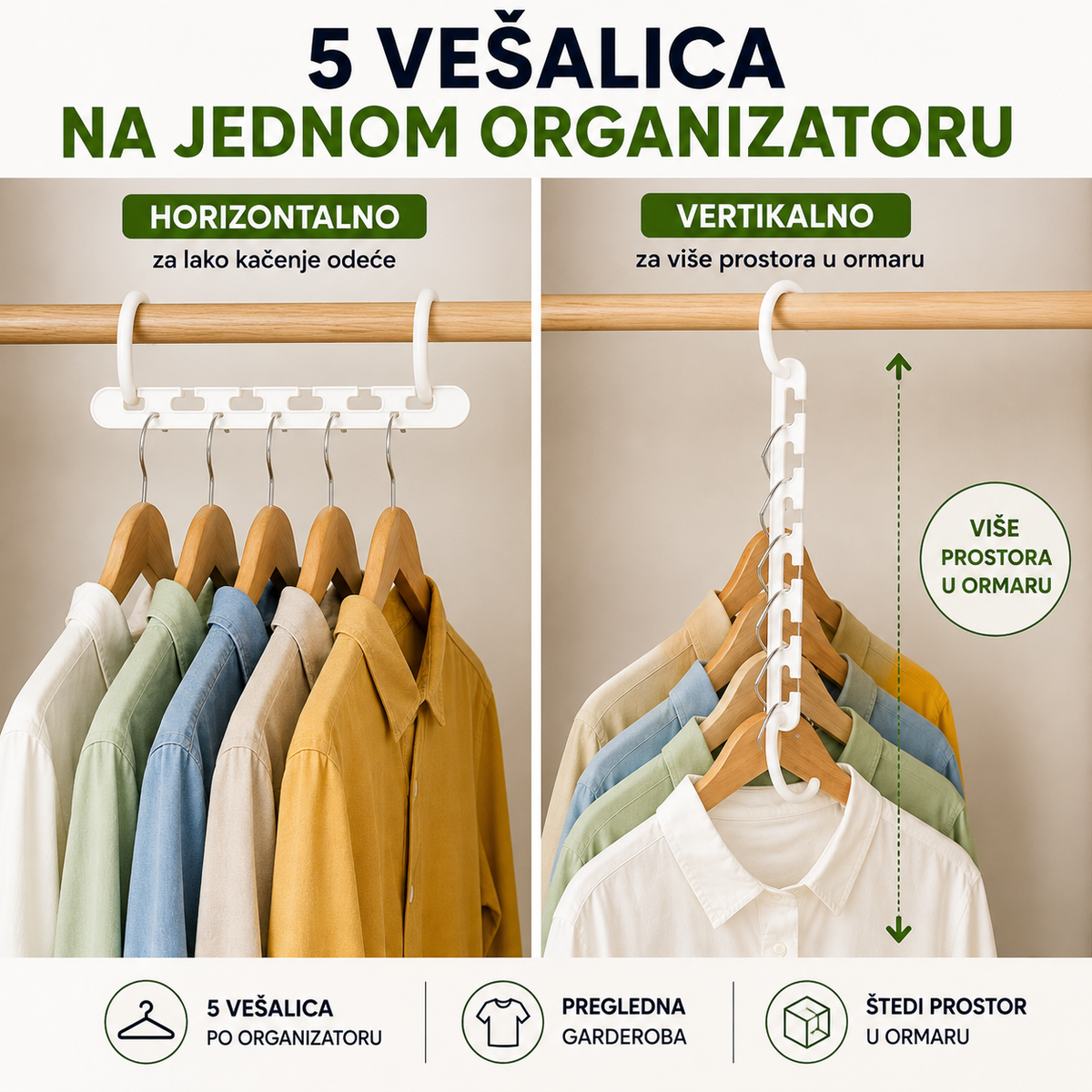 Vešalica za uštedu prostora u ormaru