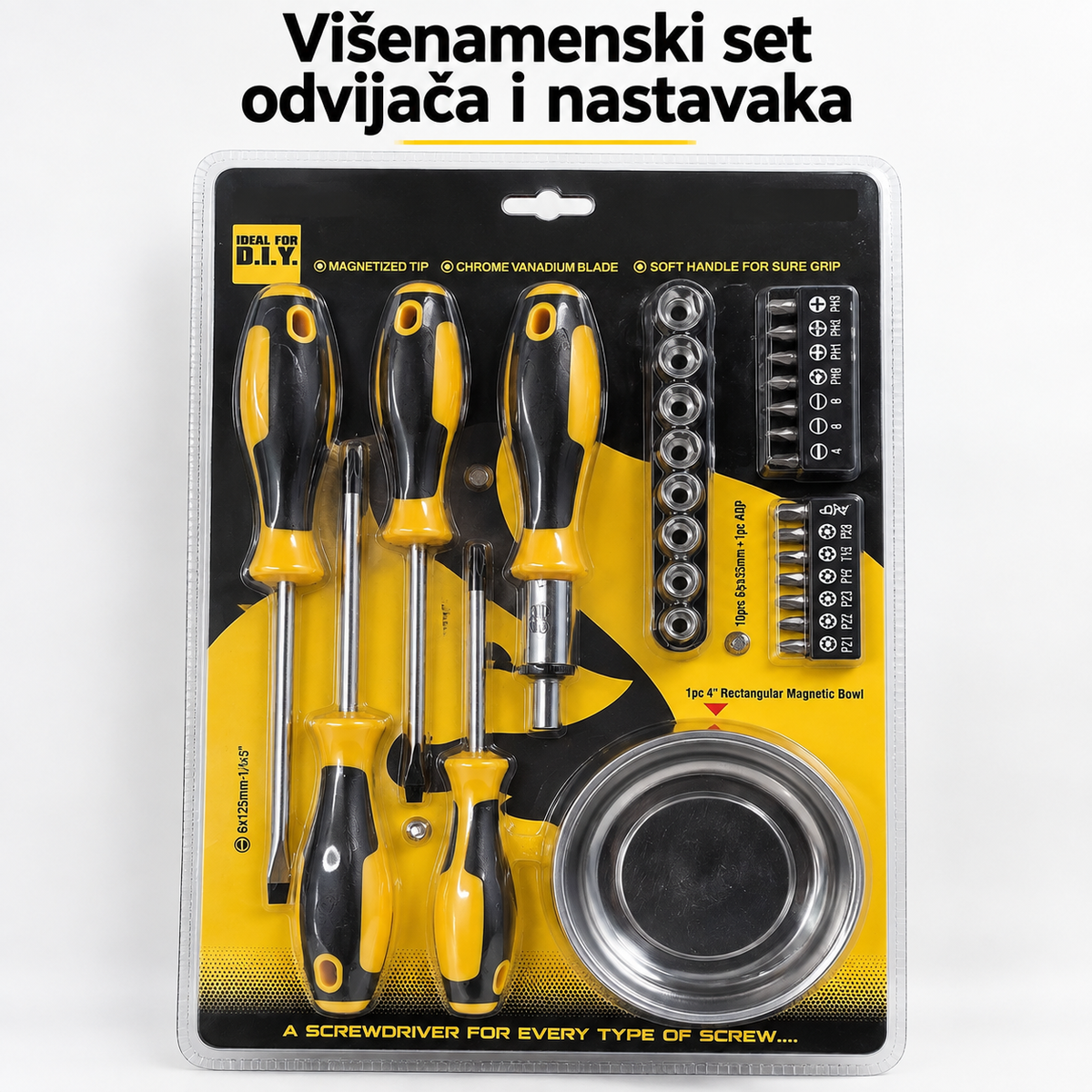 Višenamenski set odvijača i nastavaka