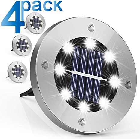 4 Ubodne Solarne Disk Svetiljke - 8 Led dioda